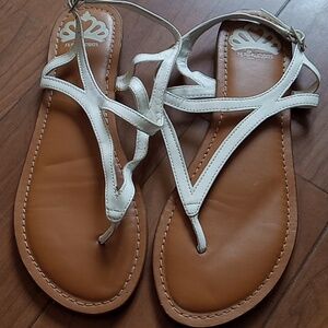 Brown Shoes with White straps By Fergalicious Women Size 8